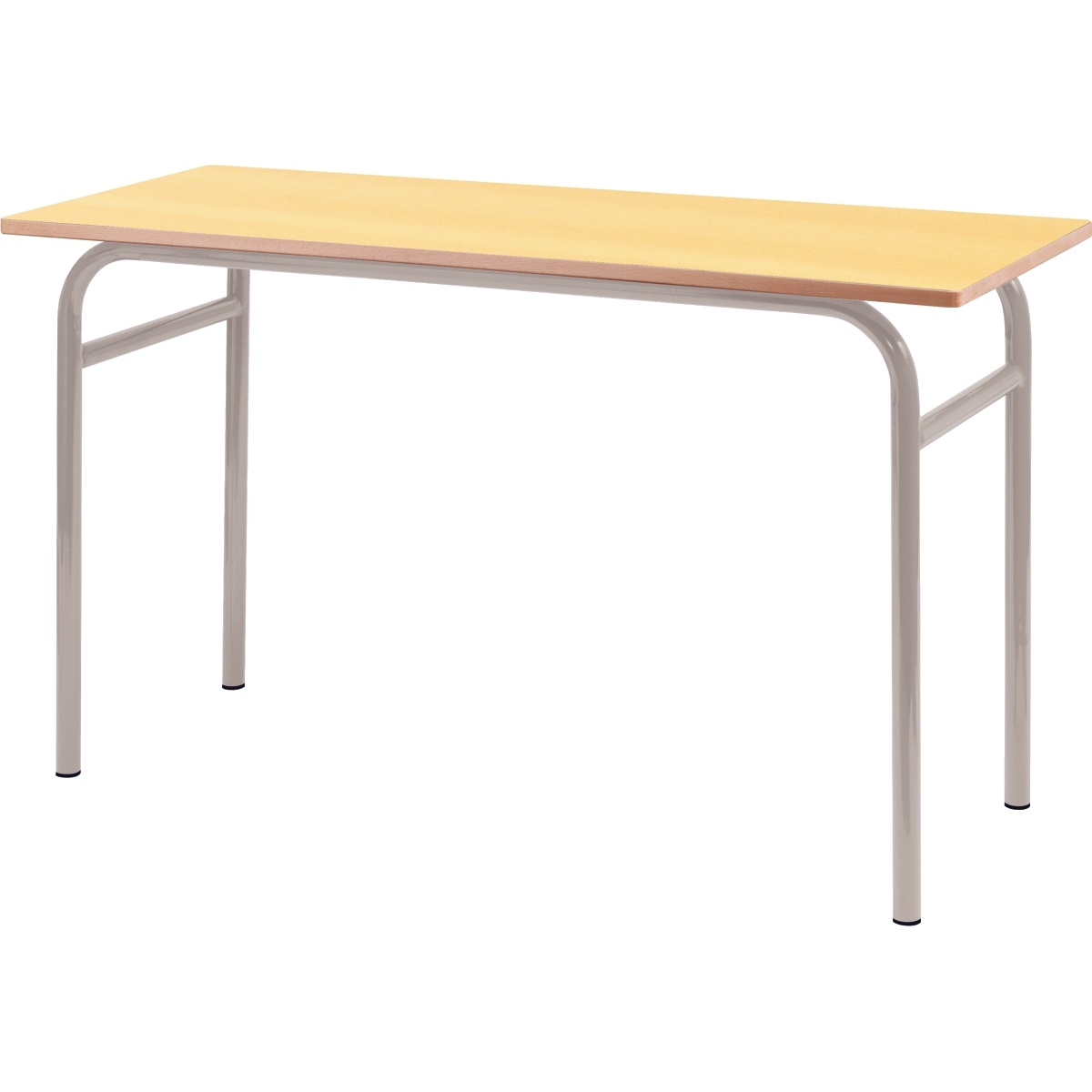 Table fixe 4 pieds 130x50cm T4 gris alu