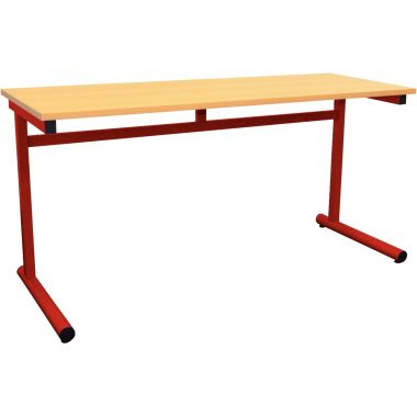 Table fixe 2 places 130x50cm T6 rouge