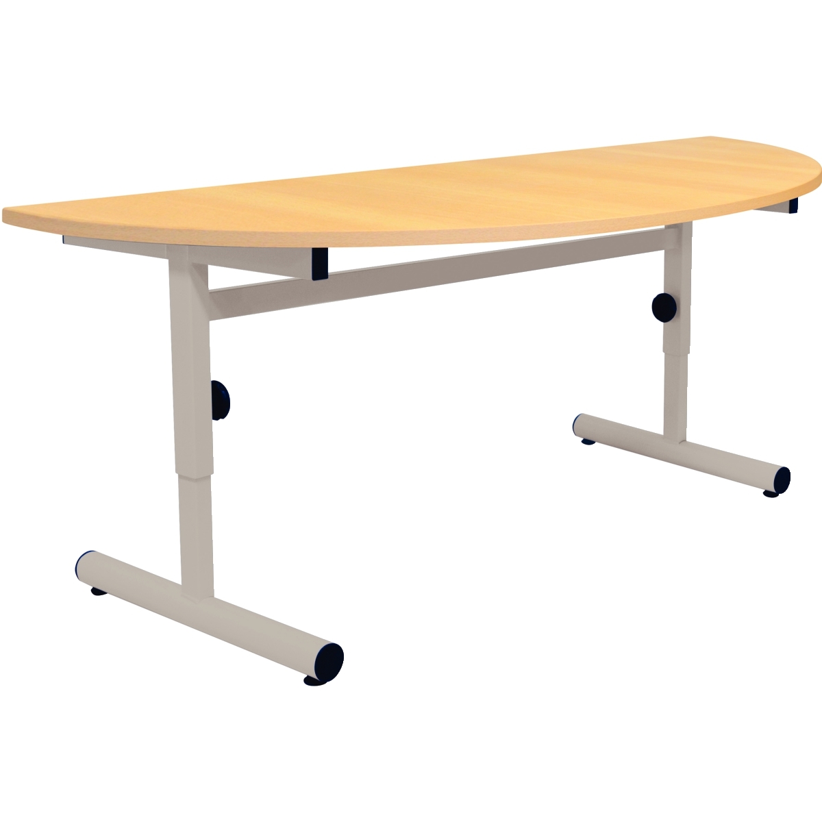Table 1/2 lune 120x60cm T1 à T3 gris alu
