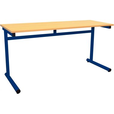 Table fixe 2 places 130x50cm T5 bleu