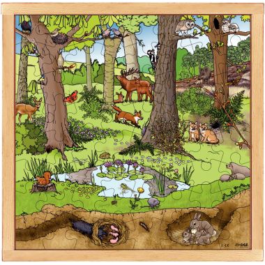 Puzzle de 64 pièces en bois printemps / été