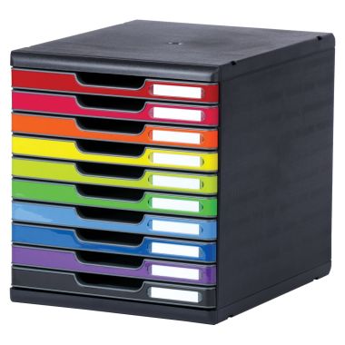 Module 10 tiroirs MODULO noir/arlequin