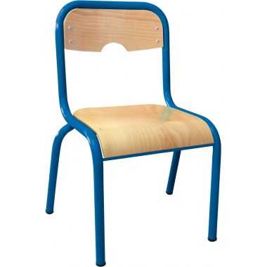 Chaise 4 pieds assise et dos encastrés T2 bleu