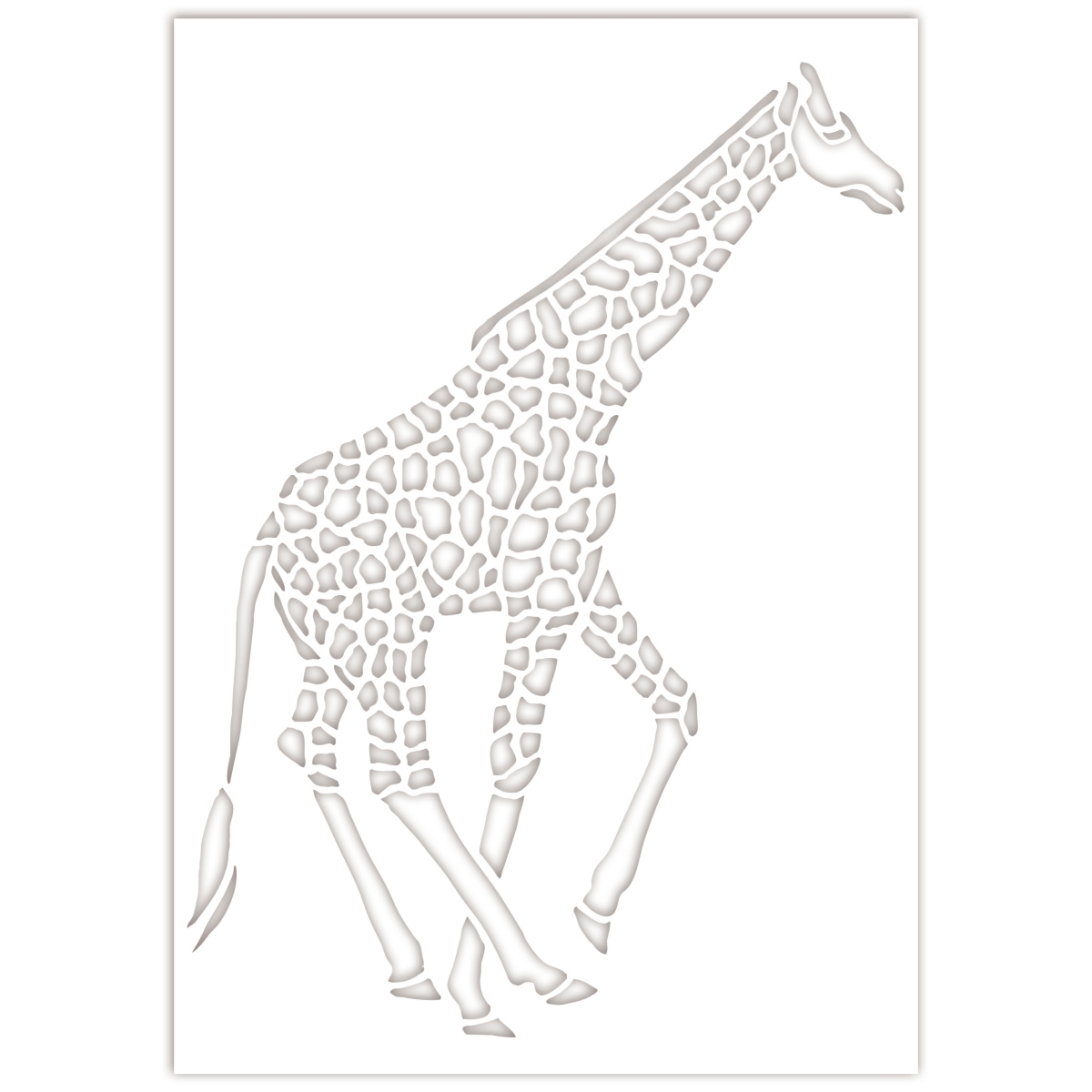 Lot de 6 pochoirs en plastique format A4, animaux sauvages