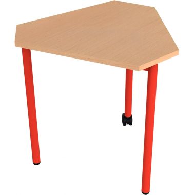 Table modulable 3 pieds 1 roulette taille 1 rouge
