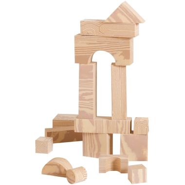 Jeu de construction imitation bois, 80 pièces