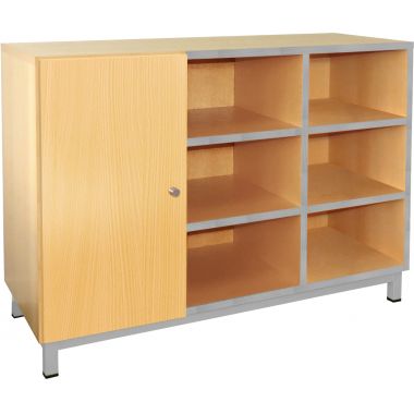Meuble 9 cases + 1 porte gris alu