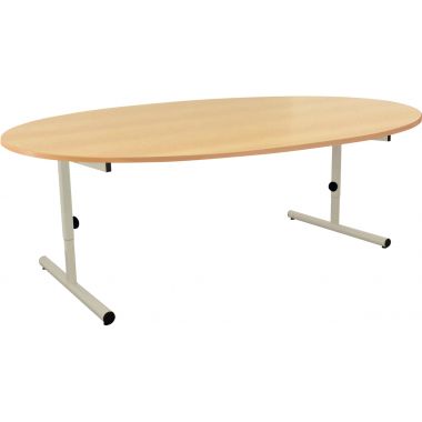 Table ovale 120x90cm T1 à T3 gris alu