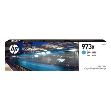 HP 973X cartouche d'encre PageWide cyan authentique (F6T81AE)
