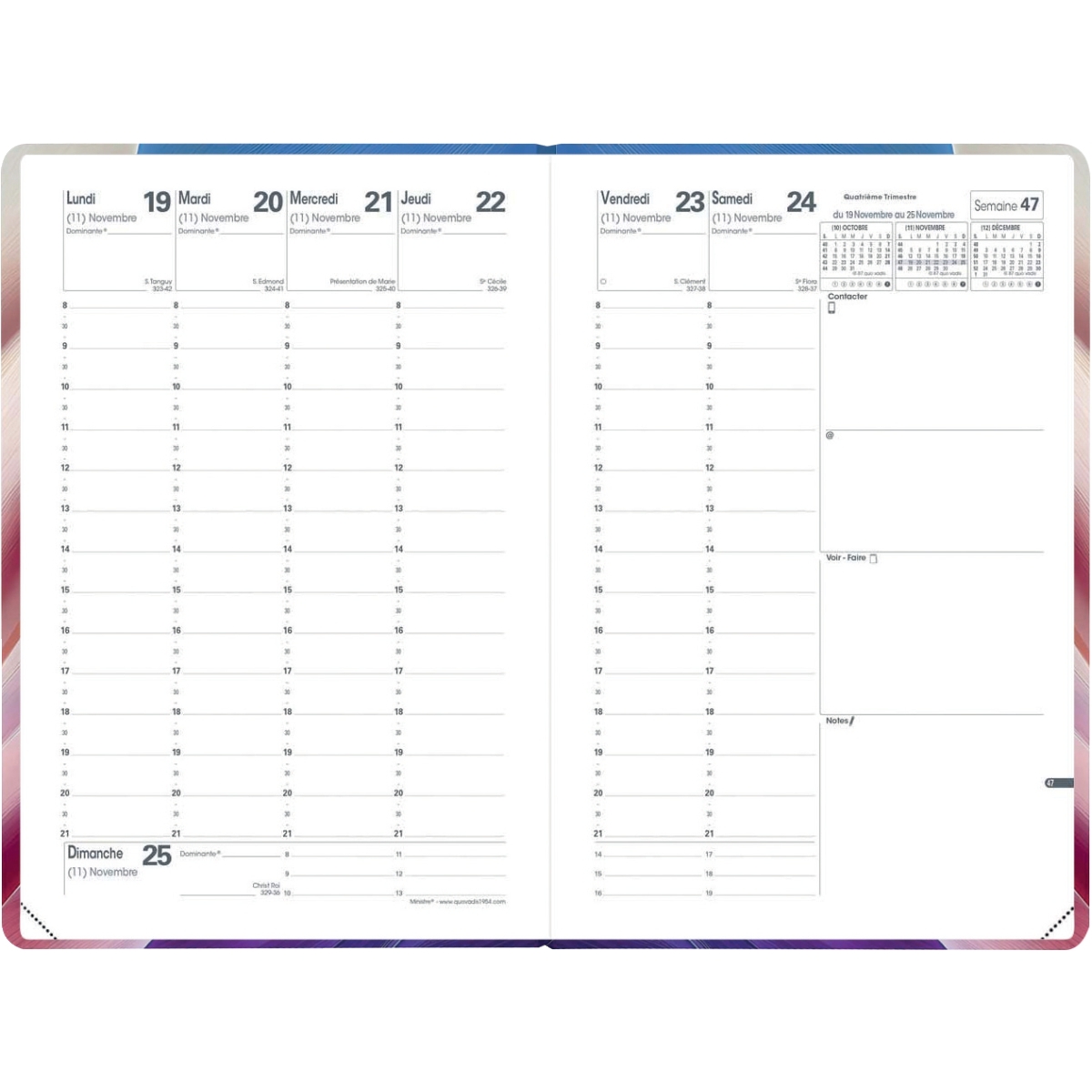 Agenda semainier Hipsy 16x24 cm onde