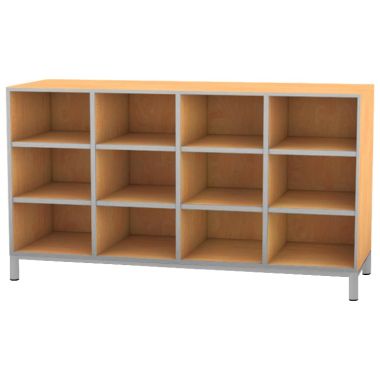 Meuble 12 cases gris alu