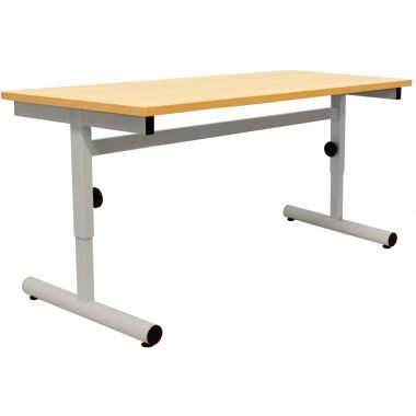 Table maternelle 160x80cm T1 à T3 gris alu