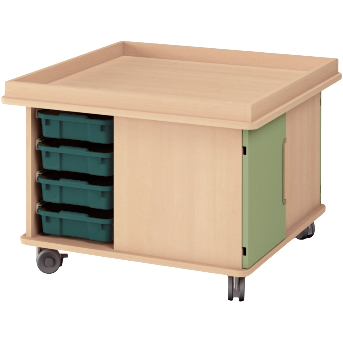 Lot de 2 portes + 2 étagères vertes