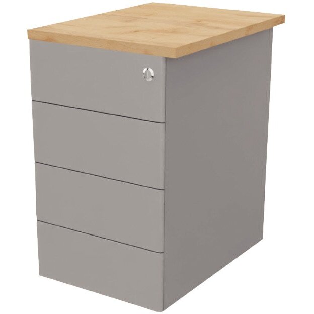 Caisson hauteur bureau métal 4 tiroirs Elyos plateau Hercule/corps alu