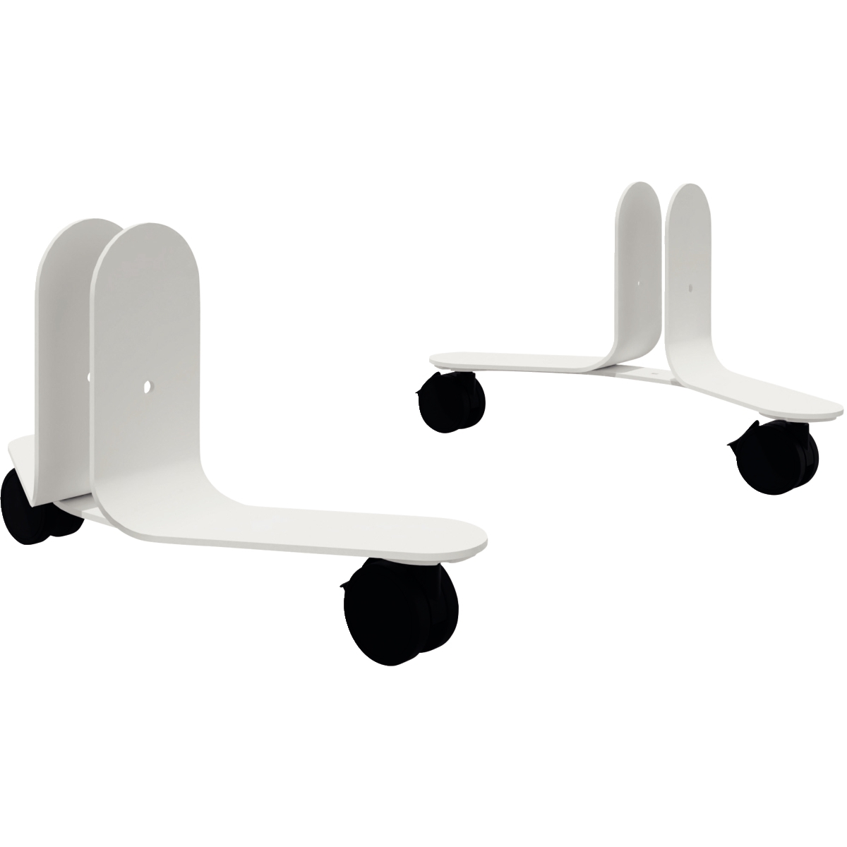 Jeu de 2 pieds sur roulettes Blanc