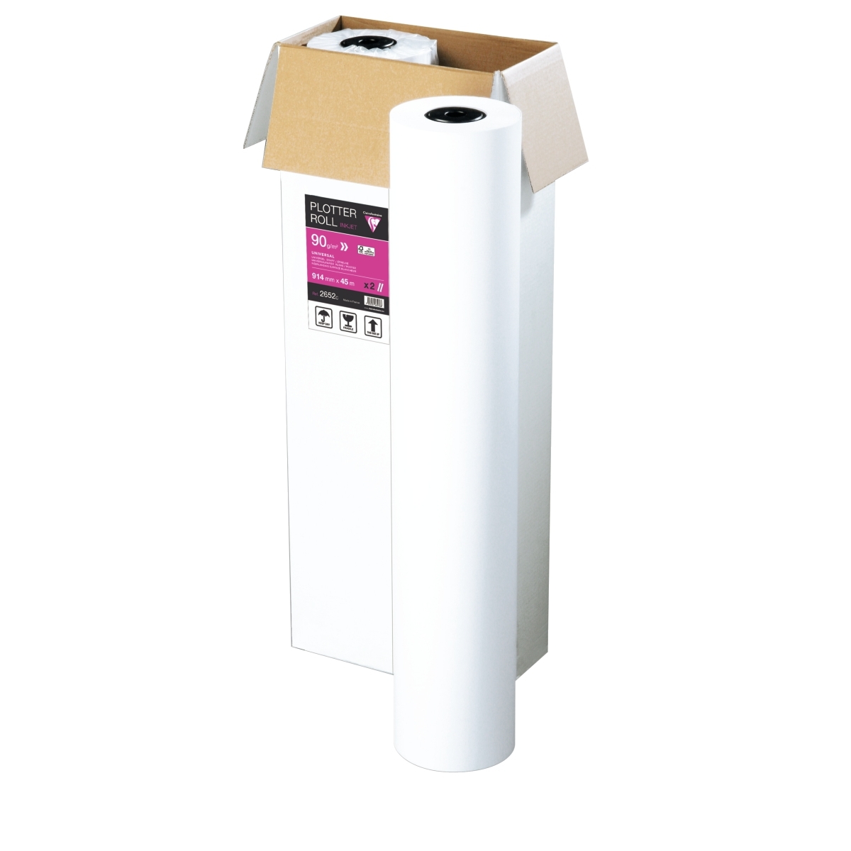 Paquet de 2 rouleaux papier 0.610x50m 80g jet encre