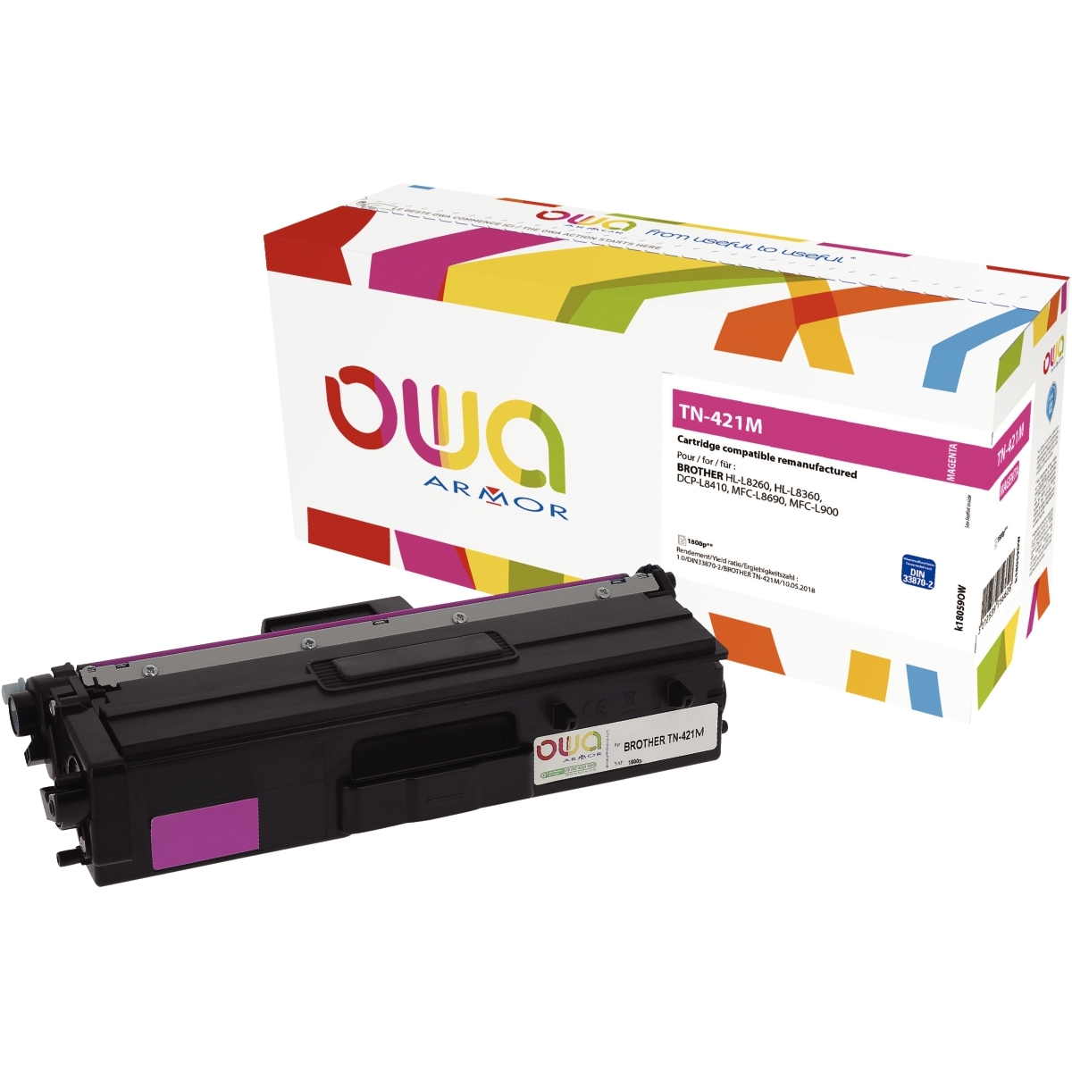 OWA toner laser magenta remanufacturé compatible Brother TN421M
