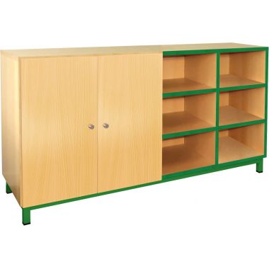 Meuble 12 cases 2 portes vert