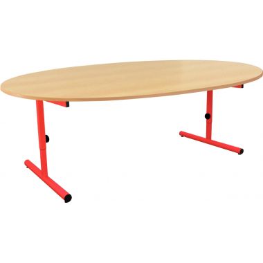 Table ovale 120x90cm T1 à T3 rouge