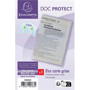 Étui 3 volets pour carte grise en PVC