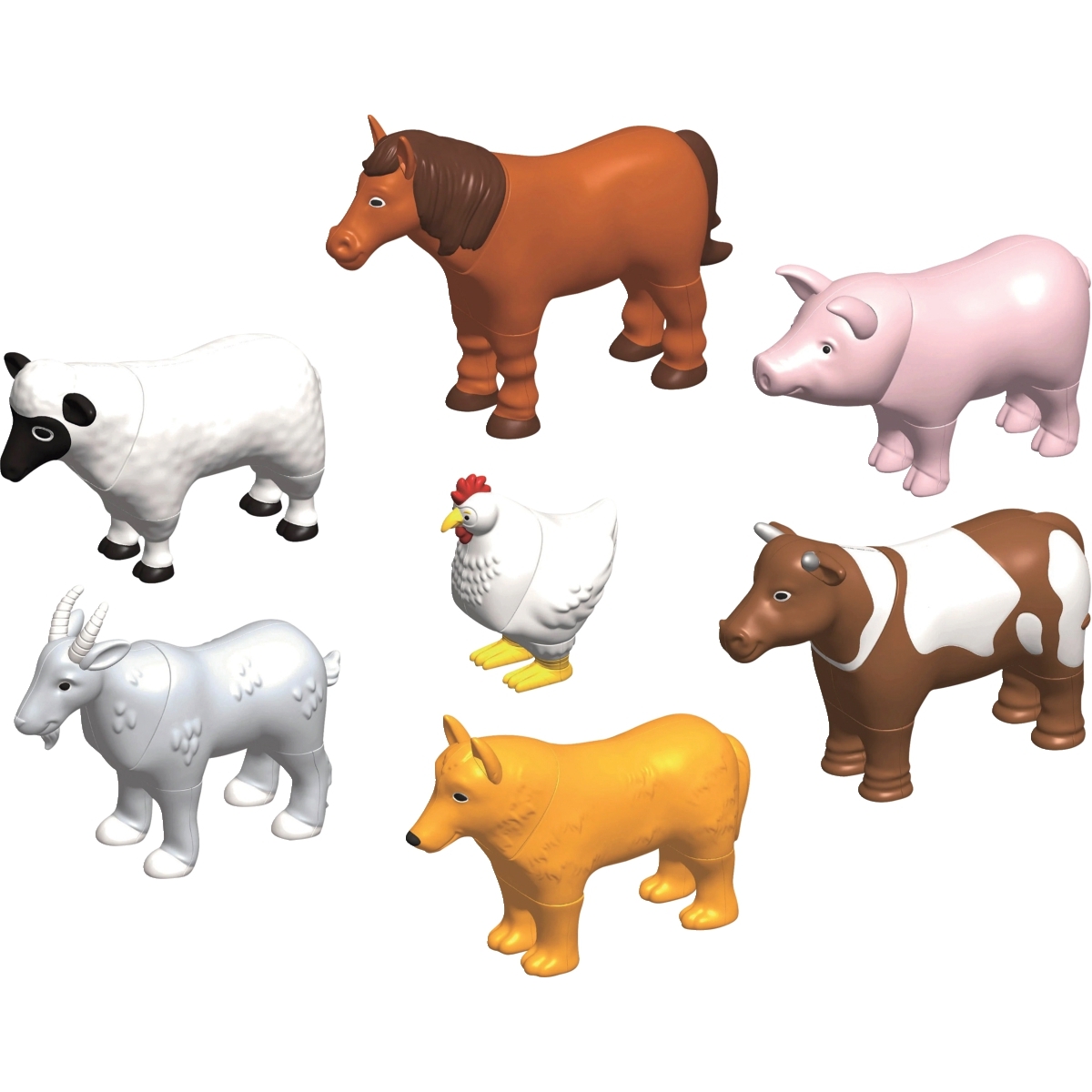 Boite de 7 mini puzzles 3D magnétiques, animaux de la ferme