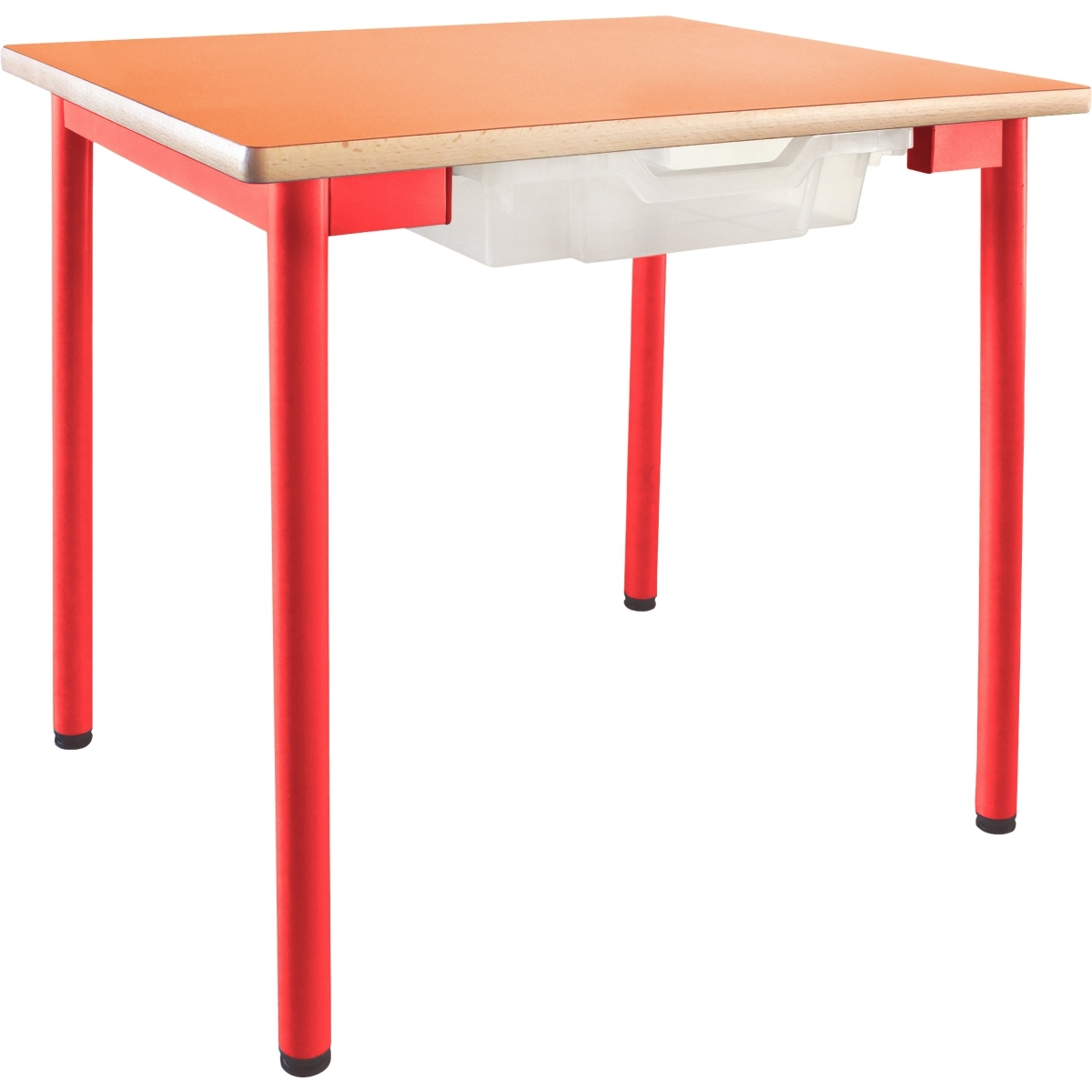 Table maternelle + bac 60x50cm T2 rouge