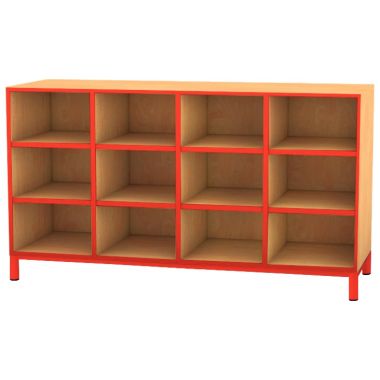 Meuble 12 cases rouge
