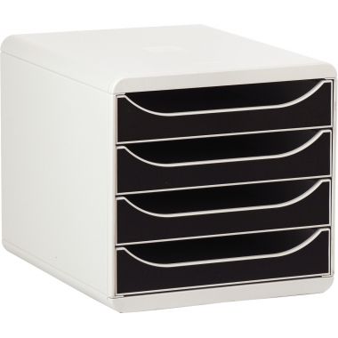Module 4 tiroirs BIGBOX gris/noir