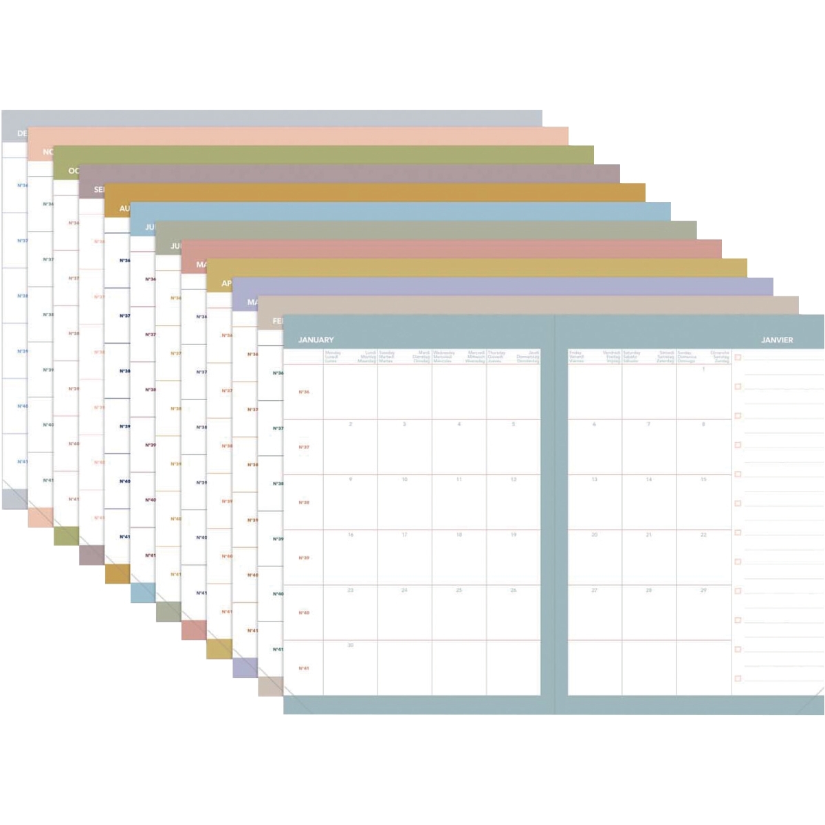 Agenda semainier Andrea 10x15cm brun
