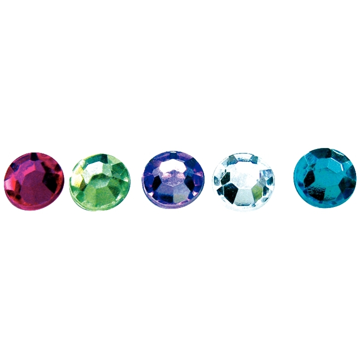 Sachet de 200 cabochons imitation verre à coller, diamètre : 1 cm, couleurs assorties