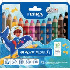 Étui de 12 crayons de couleur Groove Triple assortis