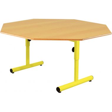 Table octogonale 120cm T1 à T3 jaune