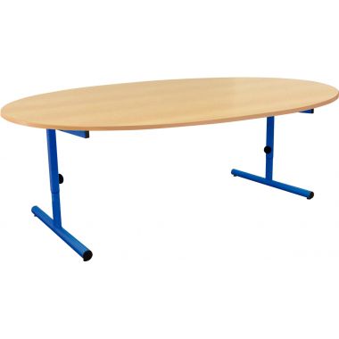 Table ovale 120x90cm T1 à T3 bleu