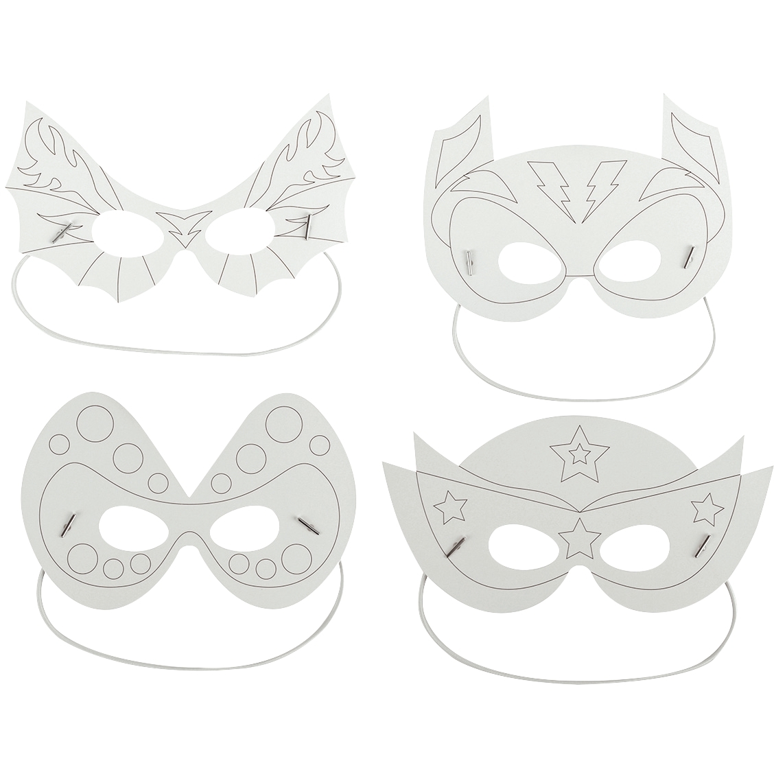 Lot de 8 masques carton licorne et super héros