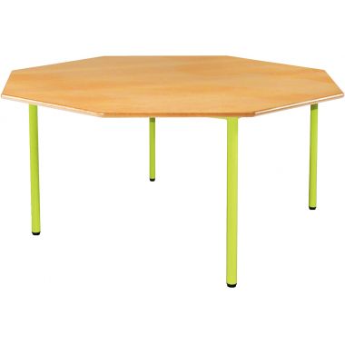 Table octogonale 4 pieds 120cm T3 vert granny