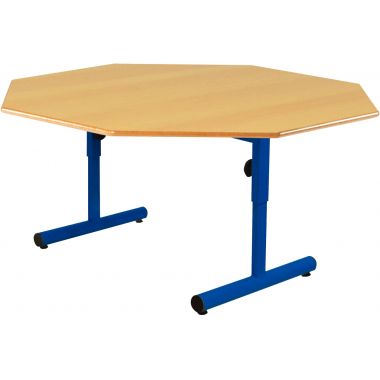 Table octogonale 120cm T1 à T3 bleu