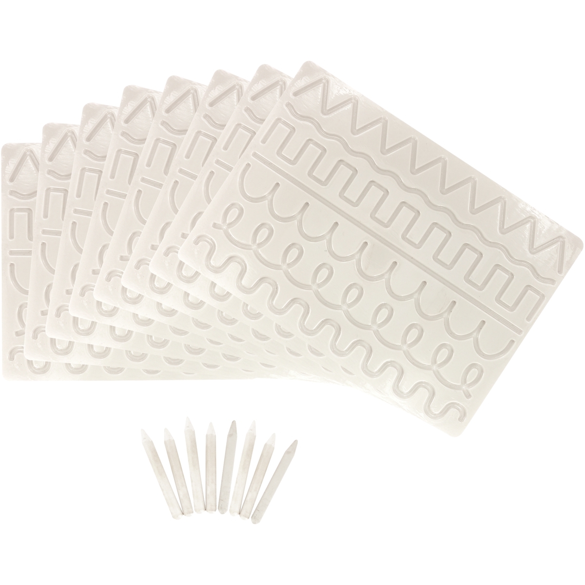 Lot de 8 plateaux pistes graphiques + 8 stylets