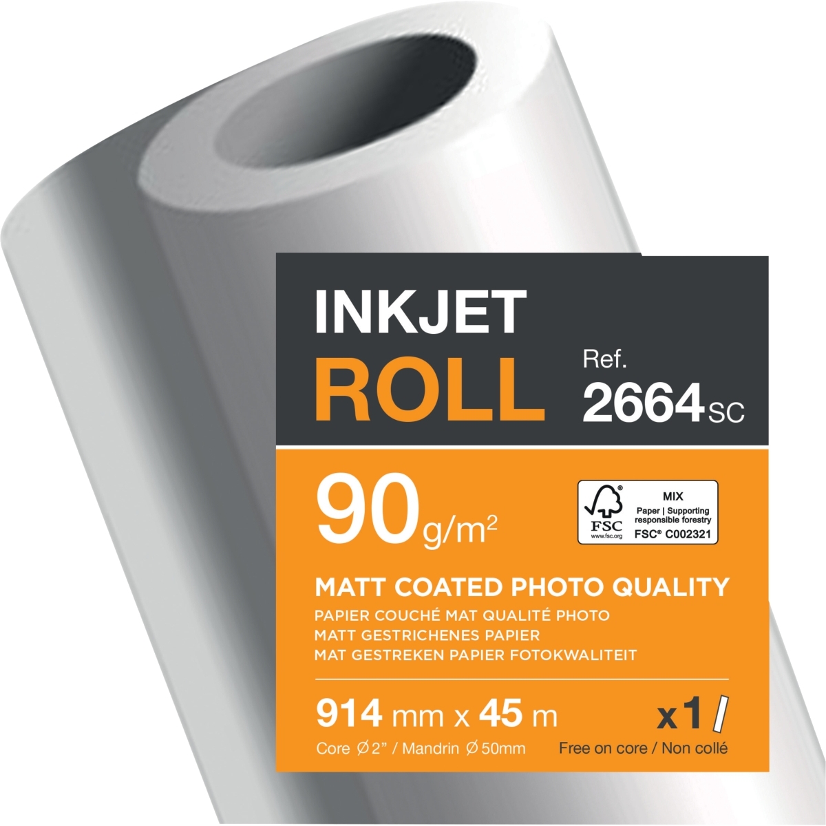 Rouleau papier 0.914x45m 90g jet encre