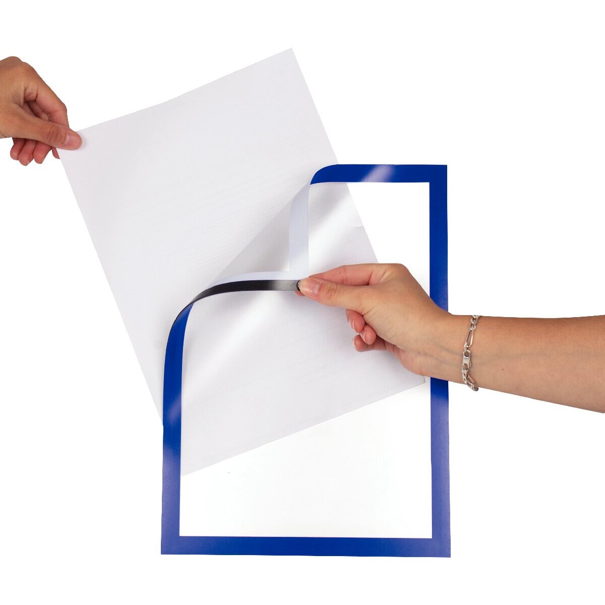 Cadre d'affichage magnétique Magneto Pro A4 bleu lot de 10