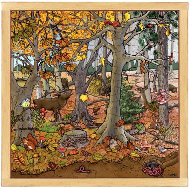 Puzzle de 64 pièces en bois automne / hiver