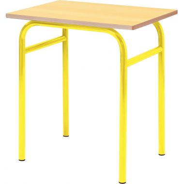 Table fixe 4 pieds 70x50cm T5 jaune