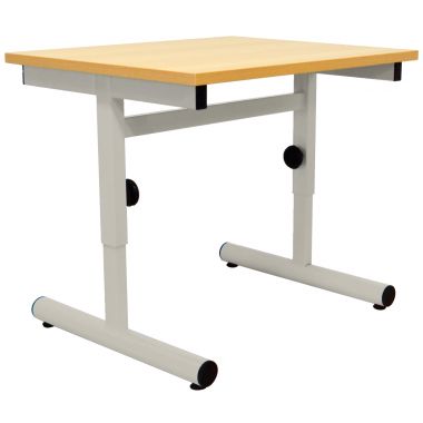 Table maternelle 60x50cm T1 à T3 gris alu