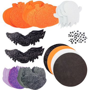 Sachet de 65 formes Halloween en mousse de caoutchouc et accessoires