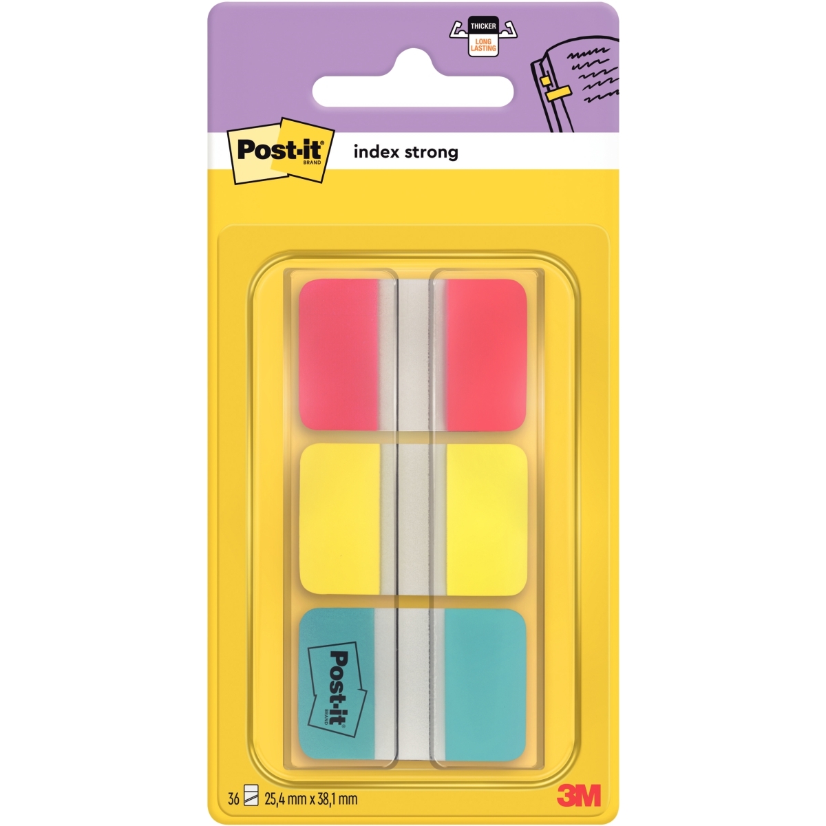 Carte de 66 index rigide standard format 25,4 x 38 mm coloris vifs assortis