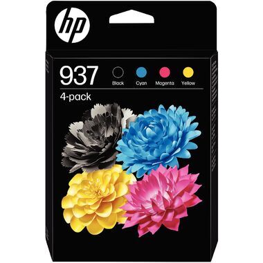 HP 937 pack de 4 cartouches d'encre noire, cyan, magenta et jaune authentiques (6C400NE)