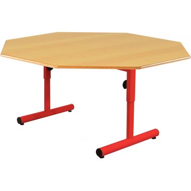 Table octogonale 120cm T1 à T3 rouge