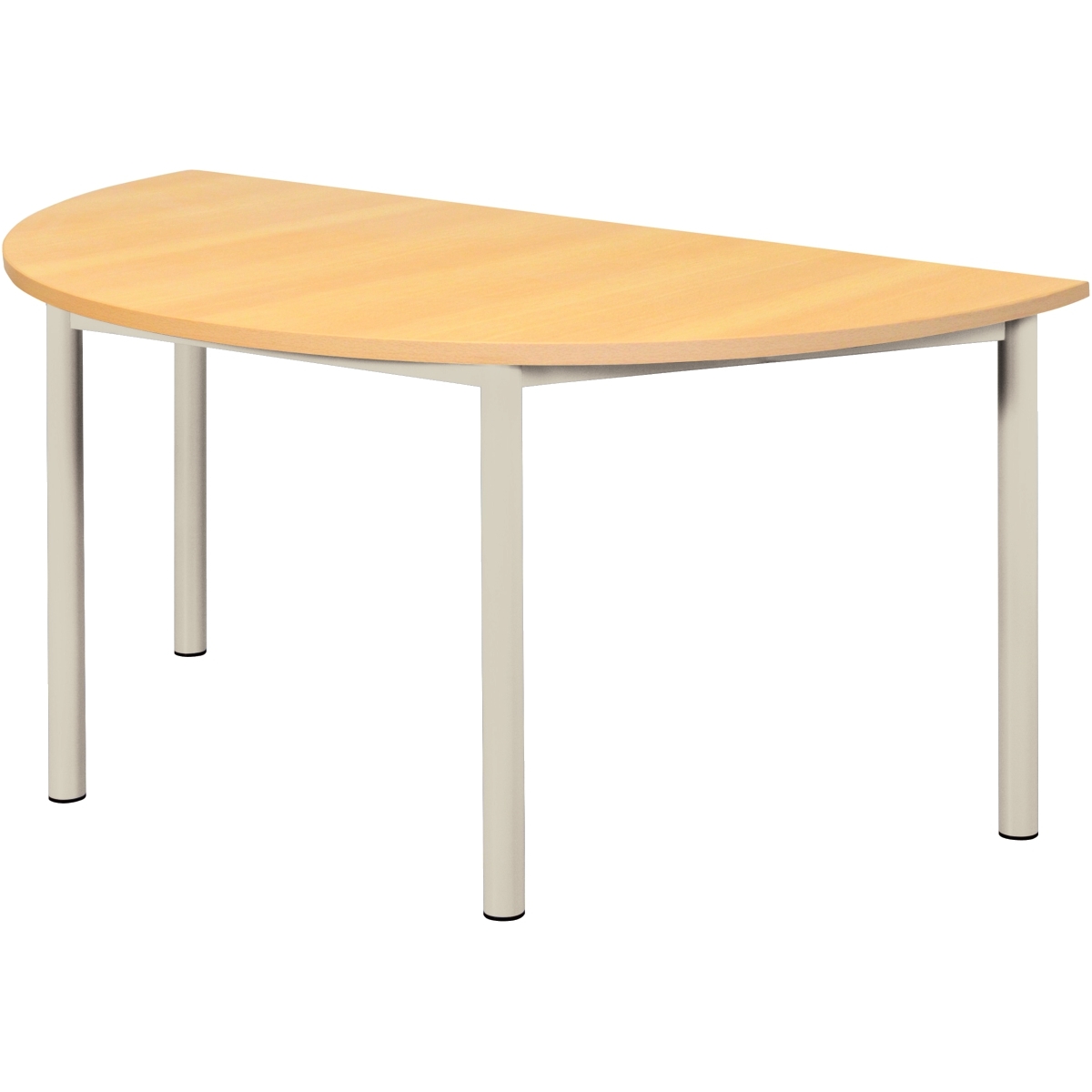 Table  1/2 lune 120x60cm T1 gris alu
