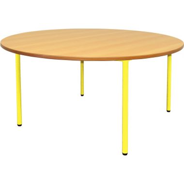 Table maternelle Ø120cm T1 jaune