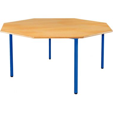 Table  octogonale 4 pieds Ø120cm T1 bleu