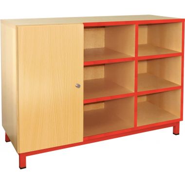 Meuble 9 cases + 1 porte rouge